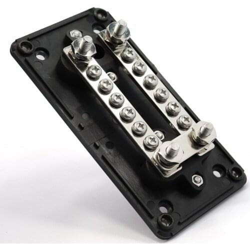 Universal 48VDC Car Bus Bar Power Negative Distribution Box Black Terminal Block 3Model Heavy Brass Nickel Plated