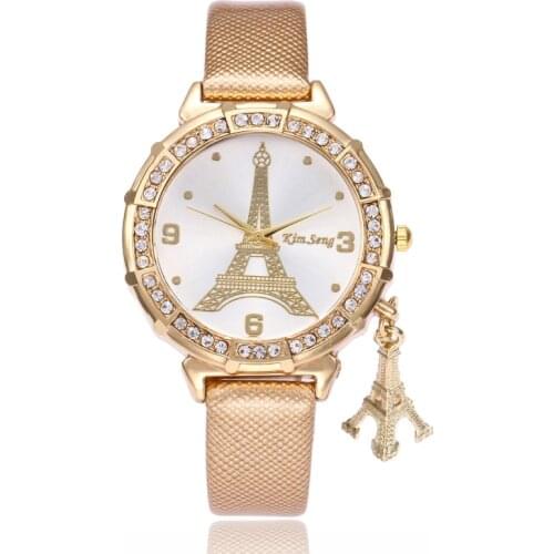 2020 Ladies Watches Fashion Paris Eiffel Tower Watches Women Faux Leather Quartz Watches Relogio Feminino Reloje Mujer Best Gift