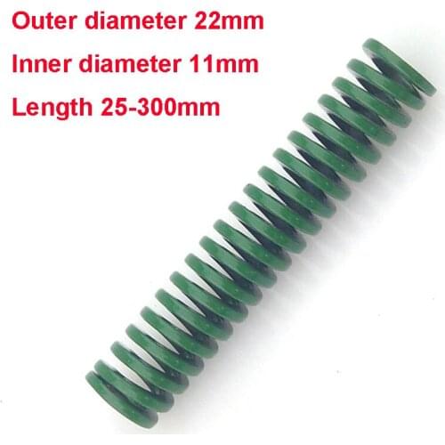 1PCS Spring Heavy Load Coil Stamping Compression Mold Die Spring Green Outside Diameter 22mm Inner Diameter 11mm Length 20-65mm