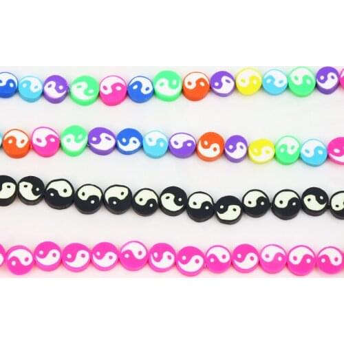 10 Strand Tai Chi Polymer Clay Bead Mix Color Tai Chi Beaded Accessories necklace Colorful Bead DIY Jewelry Beaded 9987