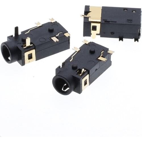 10Pcs PCB Mount 3.5mm 4 Pole DIP Audio Jack Connector high-quality PJ-324 Headphones Jack Socket six-Leg thermostability