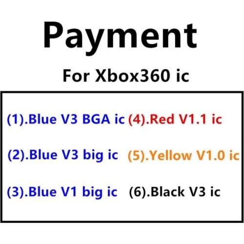 10PCS Black V3 Yellow V1.0 Red V1.1 Blue V1 Blue V3 BGA big IC for Xbox 360 repair parts