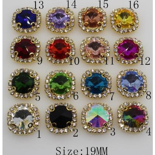 New 10pc 19mm Round 4-Holes Golden Metal Diamante Rhinestone Button DIY Wedding Crafts Decoration Sewing Clothing Scrapbooking