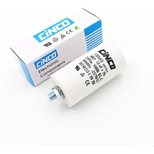 10MFD 250VAC CBB60 Motor Run Capacitors SH DB Polypropylene Film Ac 250V 220V Water Pump electrical Capasitor engine 10uf 10mf
