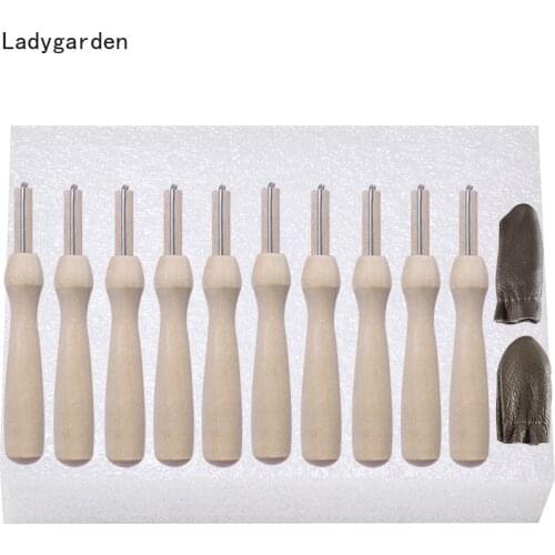 13PCS Wooden Handle Felting Needles Wool Pocked Tools Durable Portable Diy Package Craft DIY Workplace Mat Foam Finger Cots