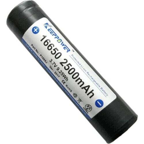 16650 battery 2500mAh protected lithium rechargeable battery P1665C 3.7V battery original