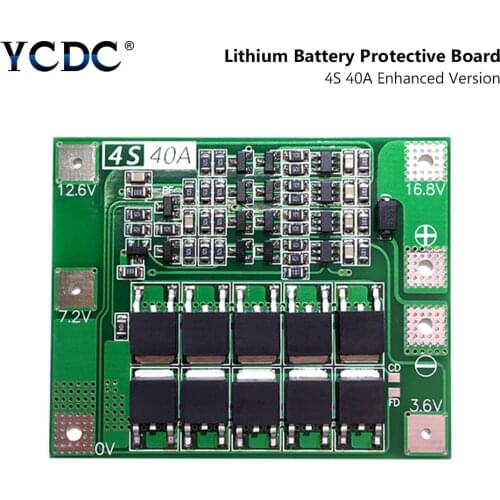 3S 20A 40A 4S 40A Enhance/Balanced 11.1V/12.6V/14.8V/16.8V Lithium Battery Charger Protection Board 18650 BMS For Drill Motor