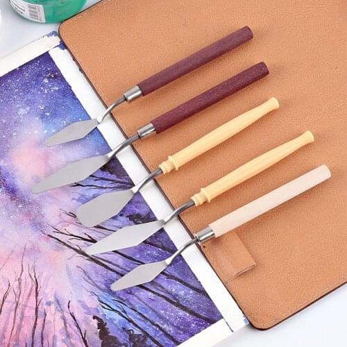 7Pcs Stainless Steel Spatula Kit Palette Gouache Supplies for Oil Painting Knife Fine Arts Painting Set Flexible Blades Art Tool