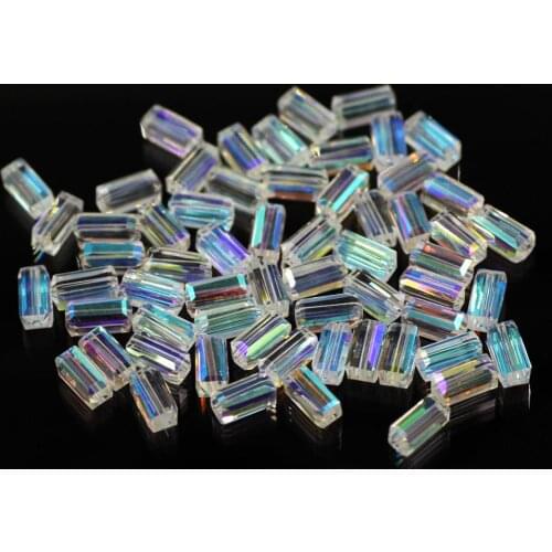 AB Color Crystal AAA quality 3mm 4mm 6mm Rectangular Crystal Glass Beads Loose Bead For Necklace Bracelet Jewelry Diy CFZ001