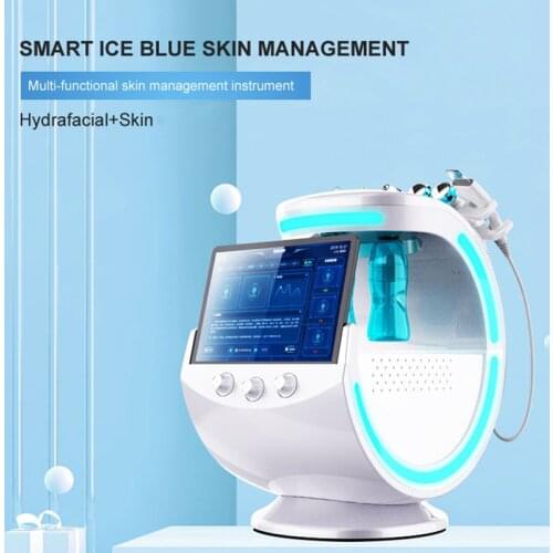 Ultrasound Skin Care Cryotherapy Microdermabrasion Machine Ice Blue Magic Mirror Skin Analyzer Oxygene Hydrafacial Machine 2021
