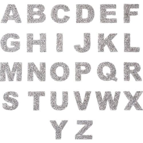 1Set Letter A-Z Bling Rhinestone Patches Iron Sew On Appliques Hotfix Sparkling Alphabetic Embellishments for Clothing Backpacks