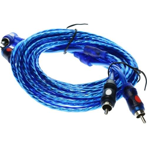 4.5 Meters 2RCA Male To 2RCA Male Car Stereo Audio Power Cable Wire For Honda Nissan For Toyota Kia Skoda Car Accessories