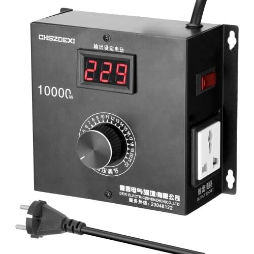 10000W Household Compact Variable Voltage Controller Portable Speed Temperature Light Voltage Adjuatable Regulator Dimmer