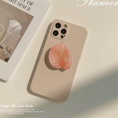 Retro kawaii Sweet fake flowers art Bracket Phone Case For iPhone 11 12 Pro Max Xr Xs Max 7 8 Plus X 7Plus case Cute Soft Cover