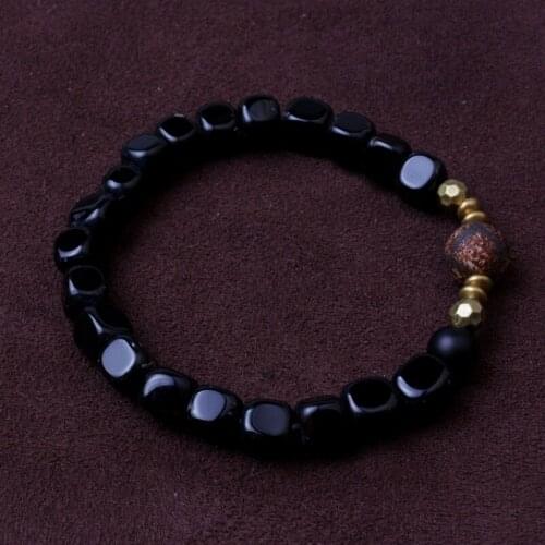 Natural stone Black bracelet Yoga meditation bracelet