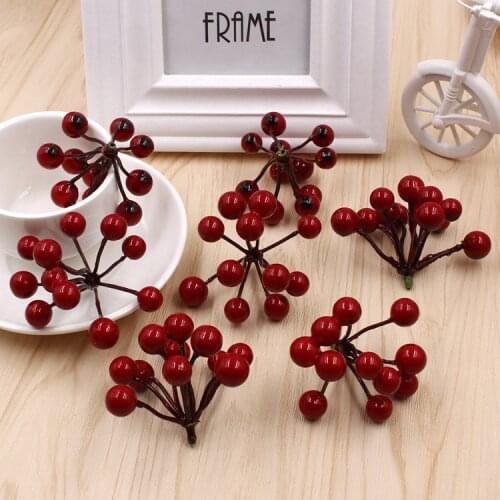 DIY Garland Material Red Artificial Foam Berry Pick Christmas Fruit Headdress Decoration Accessories