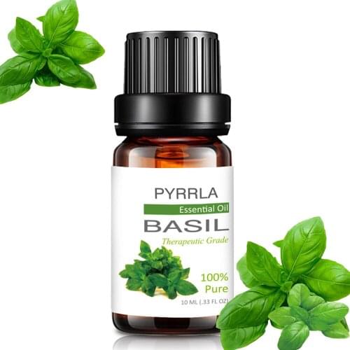 Pyrrla 10ml Basil Pure Essential Oils For Aromatherapy Diffuser Fresh Air Humidifier Massage Relax Care Sandalwood Essential Oil