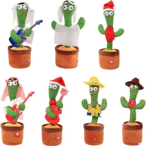 12’’ Electric Doll Stuffed Toy Cactus Birthday Gift Plush Toy Party Favor Soundable Dancing Toy Battery/USB Power Supply N0HD