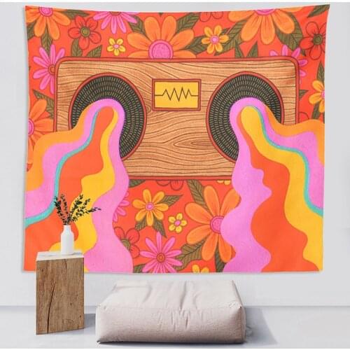 Colorful Rainbow Wall Tapestry Hanging flowers Decor for Girls Dorm Decoration INS Trippy Living Room Boho Wall Art Decor Prints