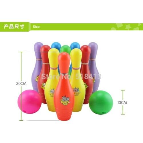Interactive toy Oversized And Colorful Bowling 6 Bottles Of 2 Children Cartoon Ball Suit Parent-child Interactive Toys