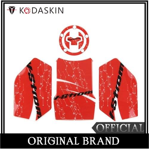 KODASKIN 3D Printing Gas Cap Tank Traction Pad Knee Fuel Side Grip for Suzuki DL250 V-Strom