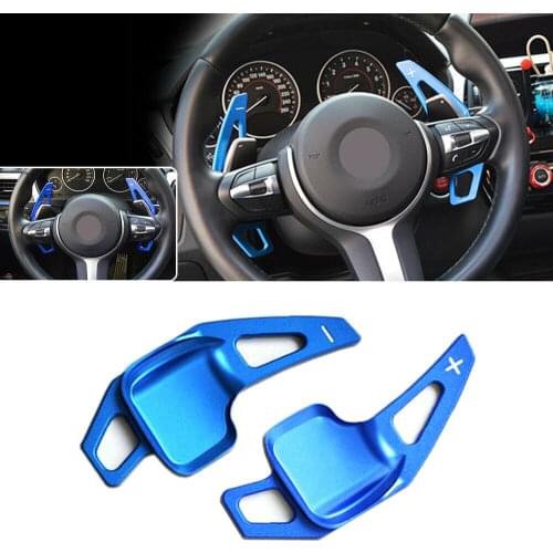 2pcs car Steering Wheel Paddle Extensions Shifter Kit high quality blue aluminum Shift Paddles For BMW 3 4 5 6 Series F10 F30 i8