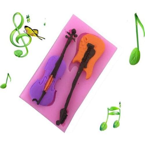 Kitchen DIY Lovely Electric Guitar Music Equipment for Cake Decoration Liquid Silicone Tools Pastry mould Pudding Soap Ice Cube