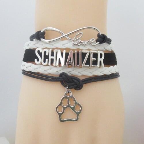 Love SCHNAUZER bracelet handmade dog paw charm SCHNAUZER bracelets bangles SCHNAUZER dog bangle
