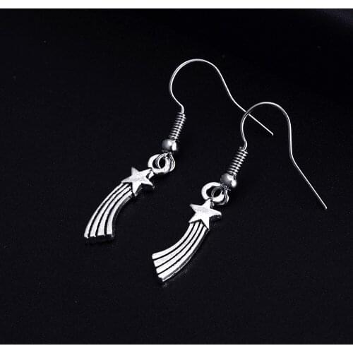 Trendy Vintage Tassels Shape Dangle Antique Silver Plated Earrings for Women Girl Retro Drop Earrings Cute Earring Jewelry