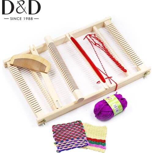Wooden Weaving Loom Kit Hand Knitting Machine DIY Craft Wool Yarn Woven Knit Shuttle Loom Knitting Tool Educational Toys