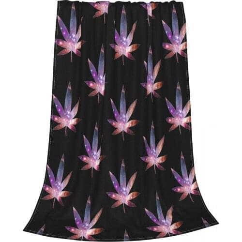 Cosmic Weed Leaf Blankets Velvet Autumn/Winter Colourfull Breathable Ultra-Soft Throw Blankets for Bed Office Bedspreads