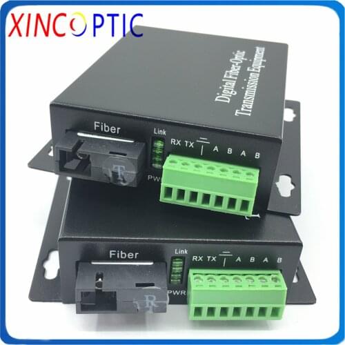 Single RS232 Serial Data Single Fiber Mode Simplex BIDI SC 80KM Fiber Optic Modem to Fiber Optic Transceiver