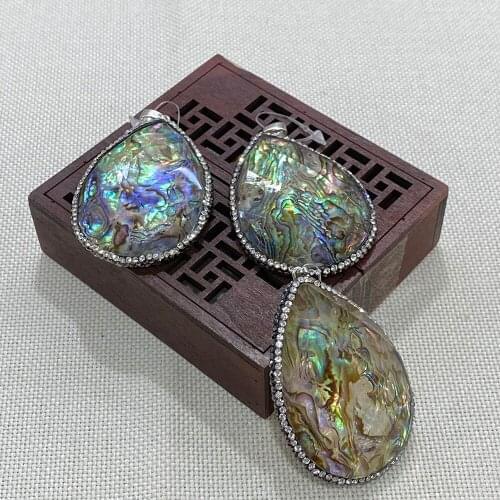 Bulk Jewelry Charm Faceted Shell Pendant Pendant Natural Abalone Shell Dazzling Border Romantic Boutique DIY Gift Wholesale