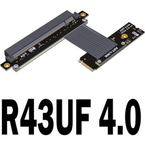 PCIE 4.0 x16 Riser Cable PCI Express Extender 64Gbps For NVMe M.2 SSD GPU Graphics Video Card with Sata Power Cable R43U Serie