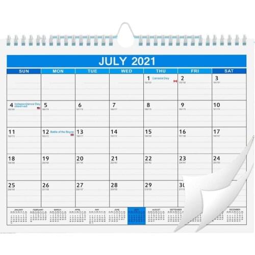 2021 - 2022 Portable Office Wall Calender Paper School Home Hanging Planning 18 Months Organizing Calendar