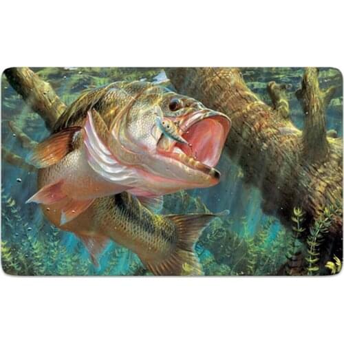CLOOCL Please Remember Bass Fishing Doormats 3D Full Print Indoor Hallway Mats Non Slip Door Floor Mats Decor Porch Doormat