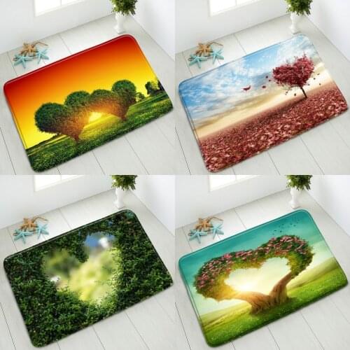 Anti-Slip Bath Mat Creative Trees Flowers Plants Indoor Floor Mats Bedroom Kitchen Doormat Balcony Carpet Absorbent Home Decor