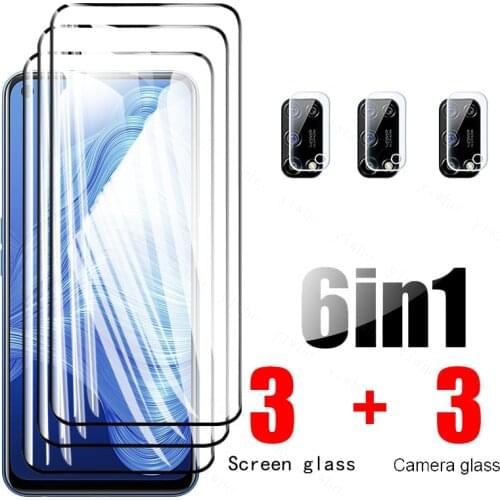Realme 8pro glass 6in1 camera protectors for oppo realme realmi real mi 8 pro phone screen films cover realme8pro 6.4'' case