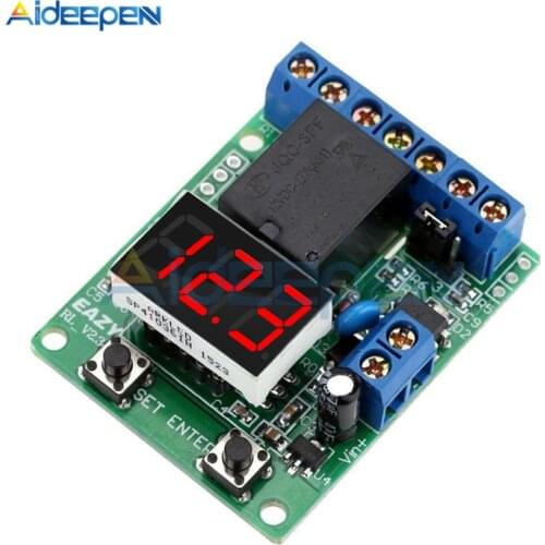 DC12V/24V LED Digital Display Control Relay Module Voltage Detection Charging Discharge Monitor Test Relay Switch
