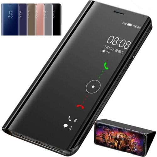 Luxury Mirror Smart View Flip Stand Case For Xiaomi Mi 10 Ultra 10T Lite Note 10 Pro Poco F2 Pro X3 NFC Protective Cover Fundas