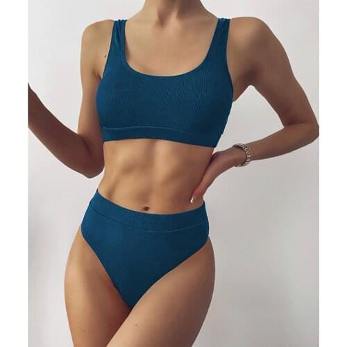 Sexy Bikinis 2021 Woman Swimsuit Female Brazilian High Waist Bikini Set Bandeau Swimwear Women`s Bathing Suit Summer Beach Wear