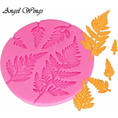 Mimosa Leaf Silicone Fondant Molds Cake Decoration Tools Dessert decorator chocolate Sugarcraft Gumpaste Baking Mould F1325
