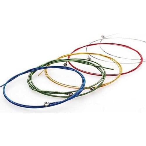 6pcs/Set Rainbow Acoustic Guitar Strings Colorful Guitar Strings E-A For Acoustic Folk Guitar Classic Guitar Multi Color