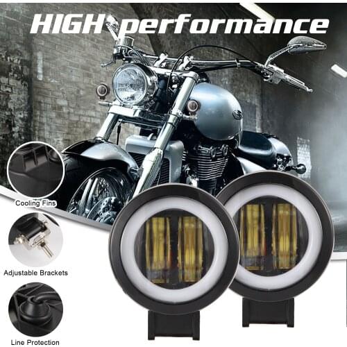 2PCS 3Inch 40W Led Motocycle Headlight 6000K LED Work Light Fog Lamp 8000LM Spotlight for Moto Scooters ATV SUV Car Truck 12 24V