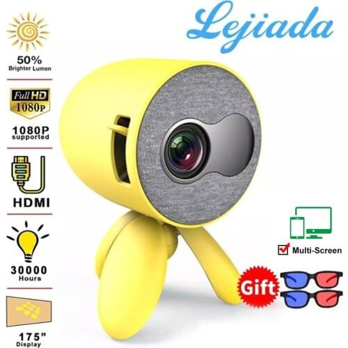 LEJIADA New YG221 LED Home Mini Projector Support 1080P HD YG-220 HDMI USB AV TF Portable Projector Media Player Children Gift