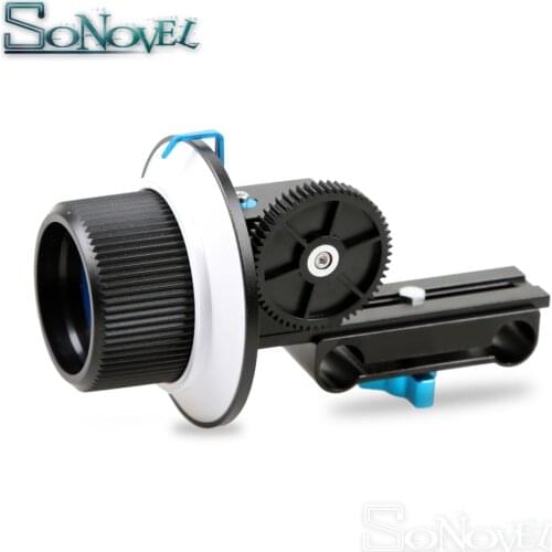 Accurate Focusing Follow Focus F1 with Gear Ring Belt for Canon Nikon Sony Lens DSLR Camera and Camcorder for 15mm Rod Rig