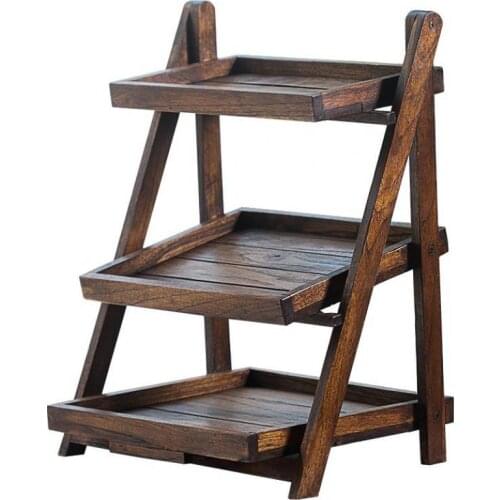 Teak Three Layers Folding Receive Aircraft Toilet Bathroom Toilet Shelf Toiletries Landing Shelf