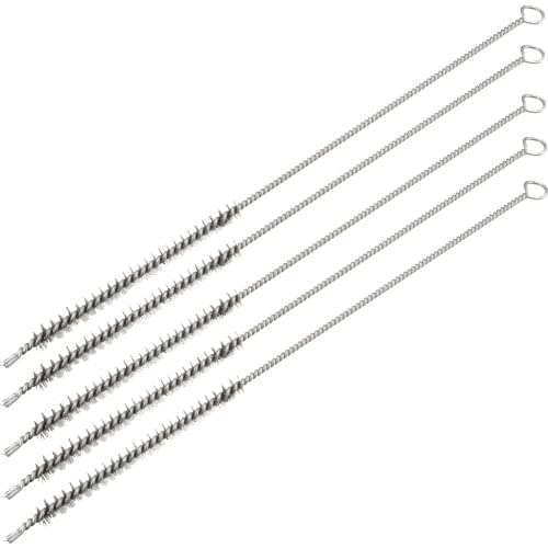 Uxcell 5pcs 8mm Diameter Steel Wire Tube Cleaning Brush 285mm Length for cleaning and rust removal inside of objects pipes