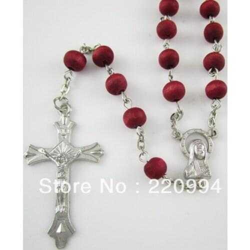 12pcs of Catholic Prayer Beads Rose Scented Wood Rosary