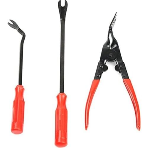 3pcs Upholstery Removal Auto Fastener Pliers Tool Steel and Nylon Auto Fastener Removal Tool Car Door Panel Remover
